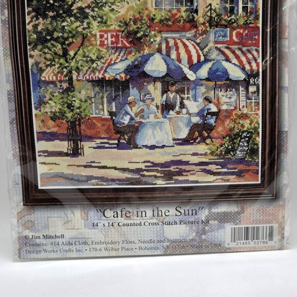 Design Works Counted Cross Stitch Kit Street Corner Cafe in the Sun by #2766 New - Picture 4 of 5